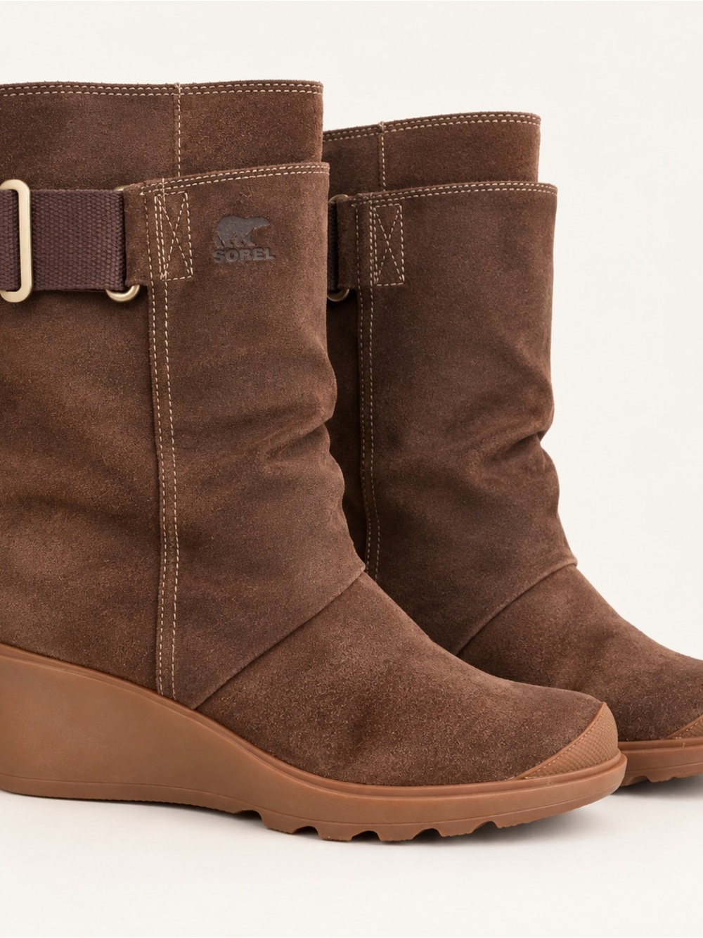 NIB - Sorel Toronto Mid Wedge Ankle Boots Brown Suede
